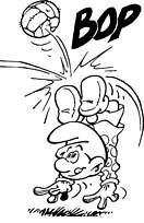 coloriage schtroumpf foot balleur